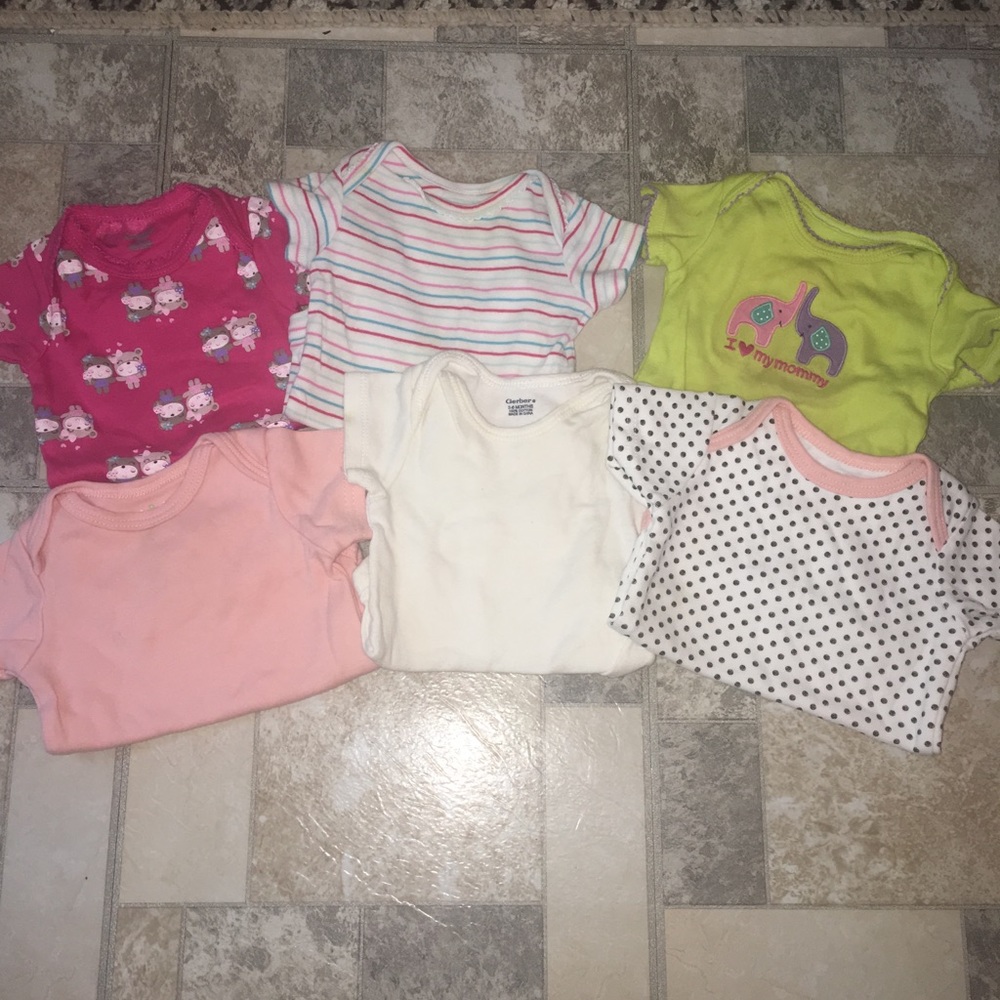 Baby girl onsies and bottoms